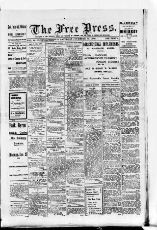 cover page of Free Press (Wexford) published on December 25, 1909