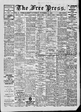 cover page of Free Press (Wexford) published on November 23, 1912