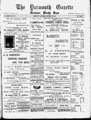 cover page of Yarmouth Gazette and North Norfolk Constitutionalist published on January 26, 1895