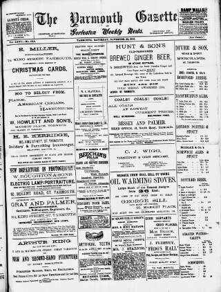 cover page of Yarmouth Gazette and North Norfolk Constitutionalist published on November 23, 1895