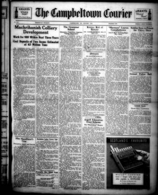 cover page of Campbeltown Courier published on January 26, 1946