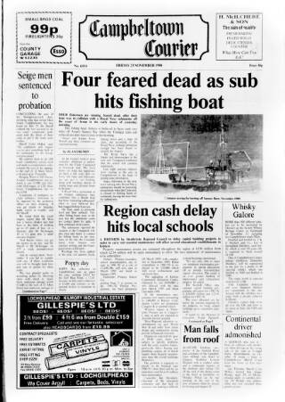 cover page of Campbeltown Courier published on November 23, 1990