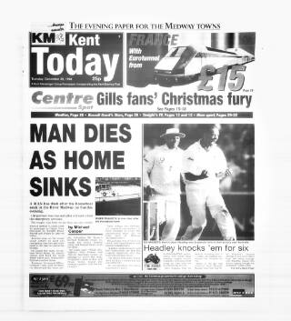 cover page of Kent Evening Post published on December 29, 1998