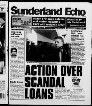 cover page of Sunderland Daily Echo and Shipping Gazette published on November 23, 1999