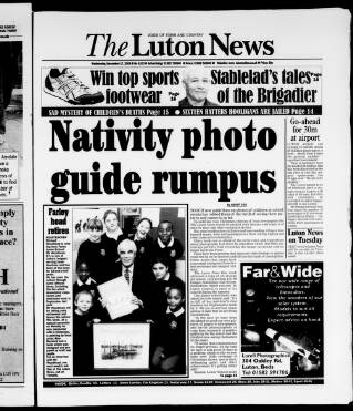 cover page of Luton News and Bedfordshire Chronicle published on December 17, 2003