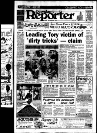 cover page of Dewsbury Reporter published on November 23, 1990