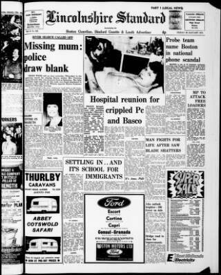 cover page of Lincolnshire Standard and Boston Guardian published on January 26, 1973