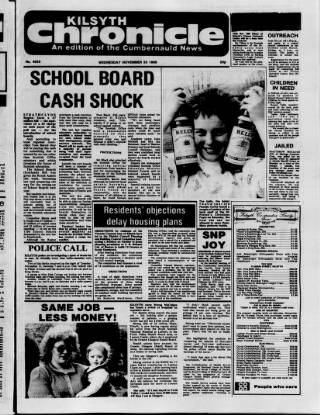 cover page of Kilsyth Chronicle published on November 23, 1988