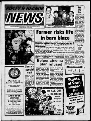 cover page of Ripley and Heanor News and Ilkeston Division Free Press published on December 25, 1987