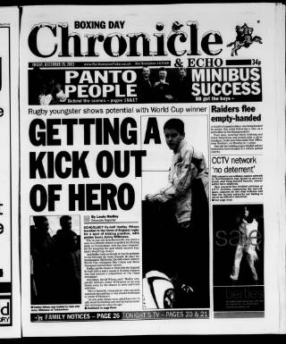 cover page of Northampton Chronicle and Echo published on December 26, 2003