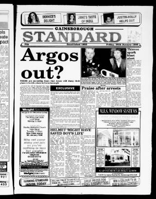 cover page of Retford, Worksop, Isle of Axholme and Gainsborough News published on January 26, 1996