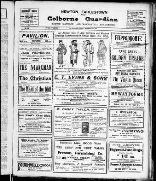 cover page of Newton and Earlestown Guardian published on November 23, 1923