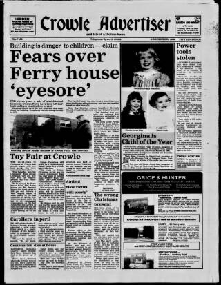 cover page of Crowle Advertiser and Isle of Axholme News published on December 5, 1986