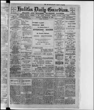 cover page of Halifax Daily Guardian published on November 23, 1908