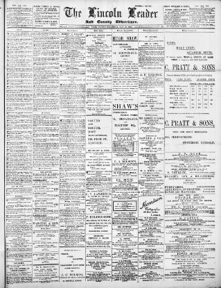 cover page of Lincoln Leader and County Advertiser published on January 26, 1899