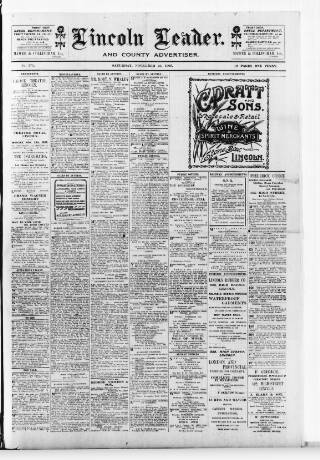 cover page of Lincoln Leader and County Advertiser published on November 23, 1907