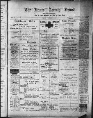 cover page of Hunts County News published on December 25, 1914