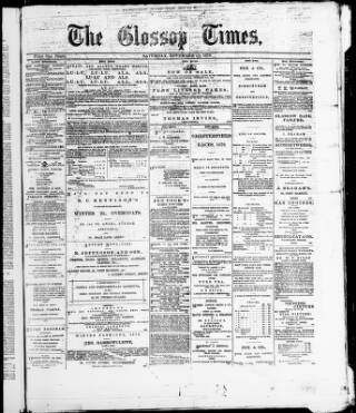 cover page of Glossop Times published on November 23, 1878