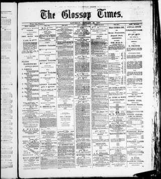 cover page of Glossop Times published on January 26, 1884