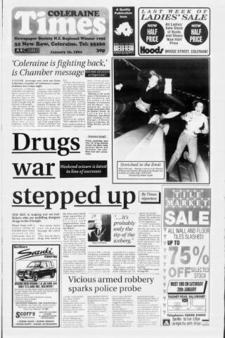 cover page of Coleraine Times published on January 26, 1994