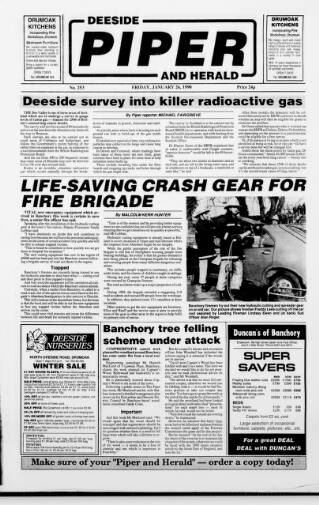 cover page of Deeside Piper published on January 26, 1990