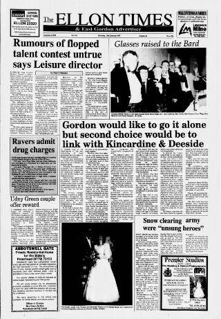 cover page of Ellon Times & East Gordon Advertiser published on January 28, 1993