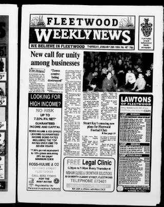 cover page of Fleetwood Weekly News published on January 26, 1995