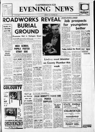 cover page of Gainsborough Evening News published on November 23, 1971