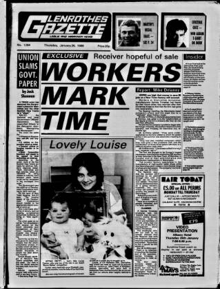 cover page of Glenrothes Gazette published on January 26, 1989