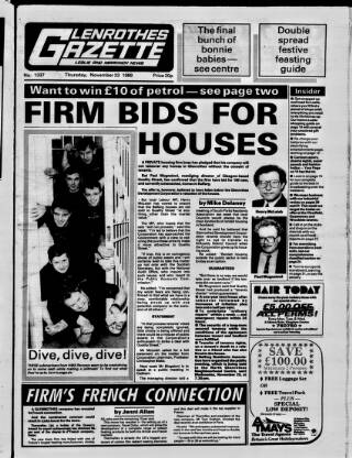 cover page of Glenrothes Gazette published on November 23, 1989