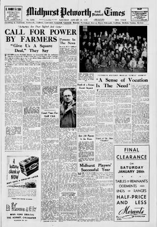 cover page of Midhurst and Petworth Observer published on January 26, 1952