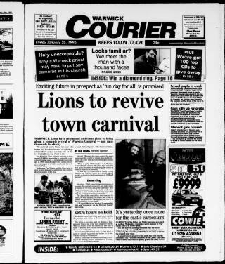 cover page of Warwick Courier published on January 26, 1996