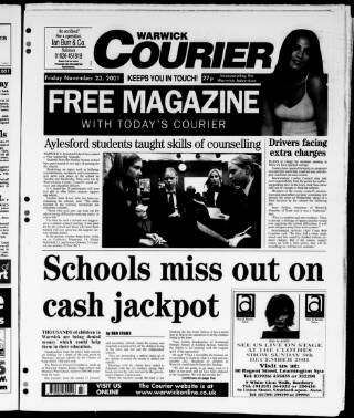 cover page of Warwick Courier published on November 23, 2001