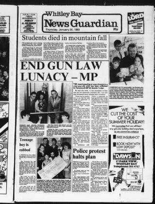 cover page of Whitley Bay Guardian published on January 26, 1989