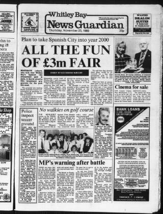 cover page of Whitley Bay Guardian published on November 23, 1989