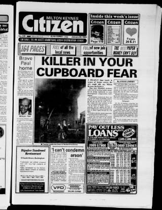 cover page of Milton Keynes Citizen published on January 26, 1989