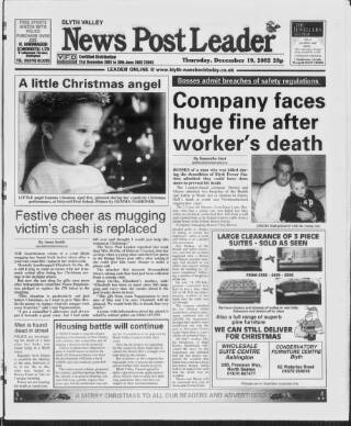 cover page of Blyth News Post Leader published on December 19, 2002