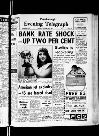 cover page of Peterborough Evening Telegraph published on November 23, 1964