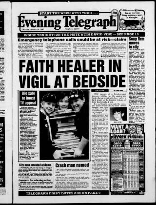 cover page of Peterborough Evening Telegraph published on January 26, 1987