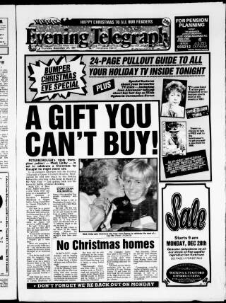 cover page of Peterborough Evening Telegraph published on December 24, 1987