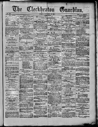 cover page of Cleckheaton & Spenborough Guardian published on November 23, 1877