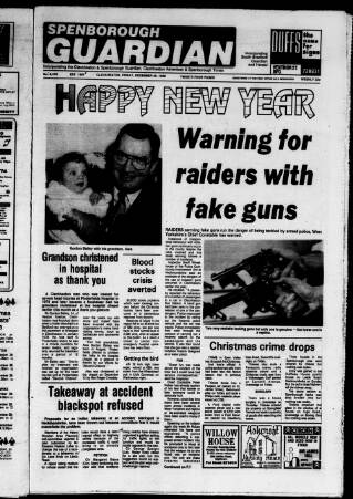 cover page of Cleckheaton & Spenborough Guardian published on December 29, 1989