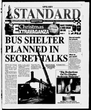 cover page of Spilsby Standard published on November 28, 2001