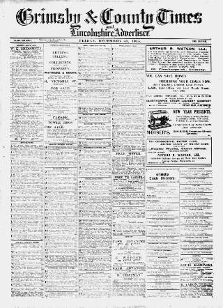 cover page of Grimsby & County Times published on December 31, 1915