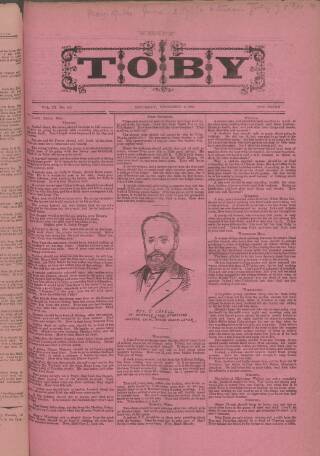 cover page of Toby published on November 10, 1888