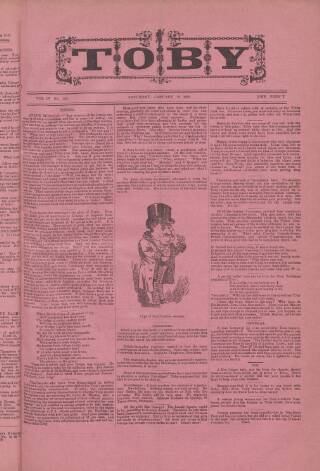 cover page of Toby published on January 26, 1889