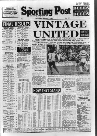 cover page of Sporting Post published on January 4, 1986