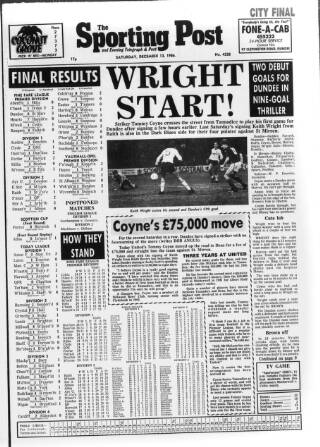 cover page of Sporting Post published on December 13, 1986