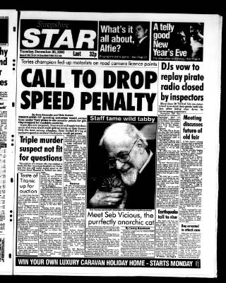 cover page of Shropshire Star published on December 30, 2003