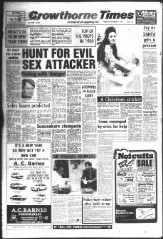 cover page of Crowthorne Times published on December 31, 1987